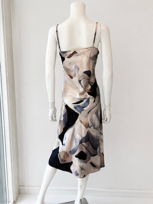 Ace Harper Abstract Print Silk Slip Dress