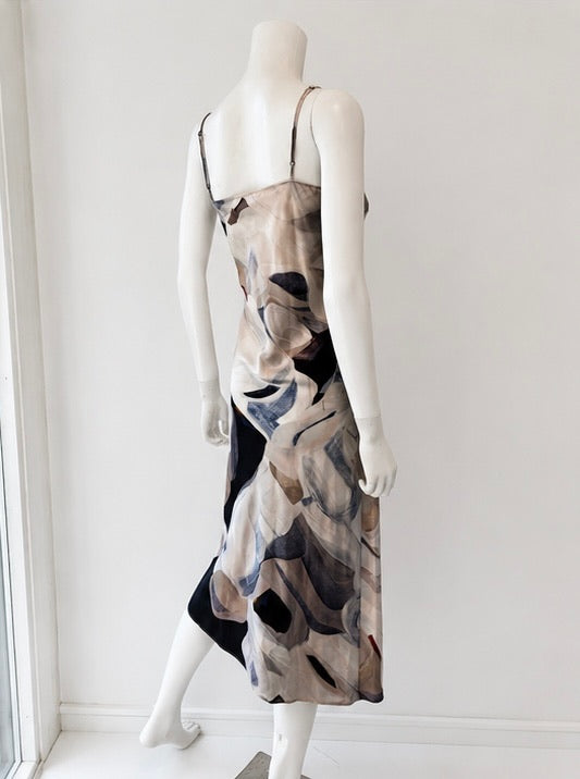Ace Harper Abstract Print Silk Slip Dress