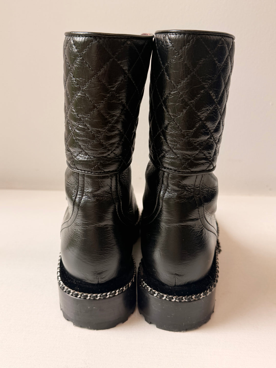 Chanel 2017 Interlocking CC Combat Boots