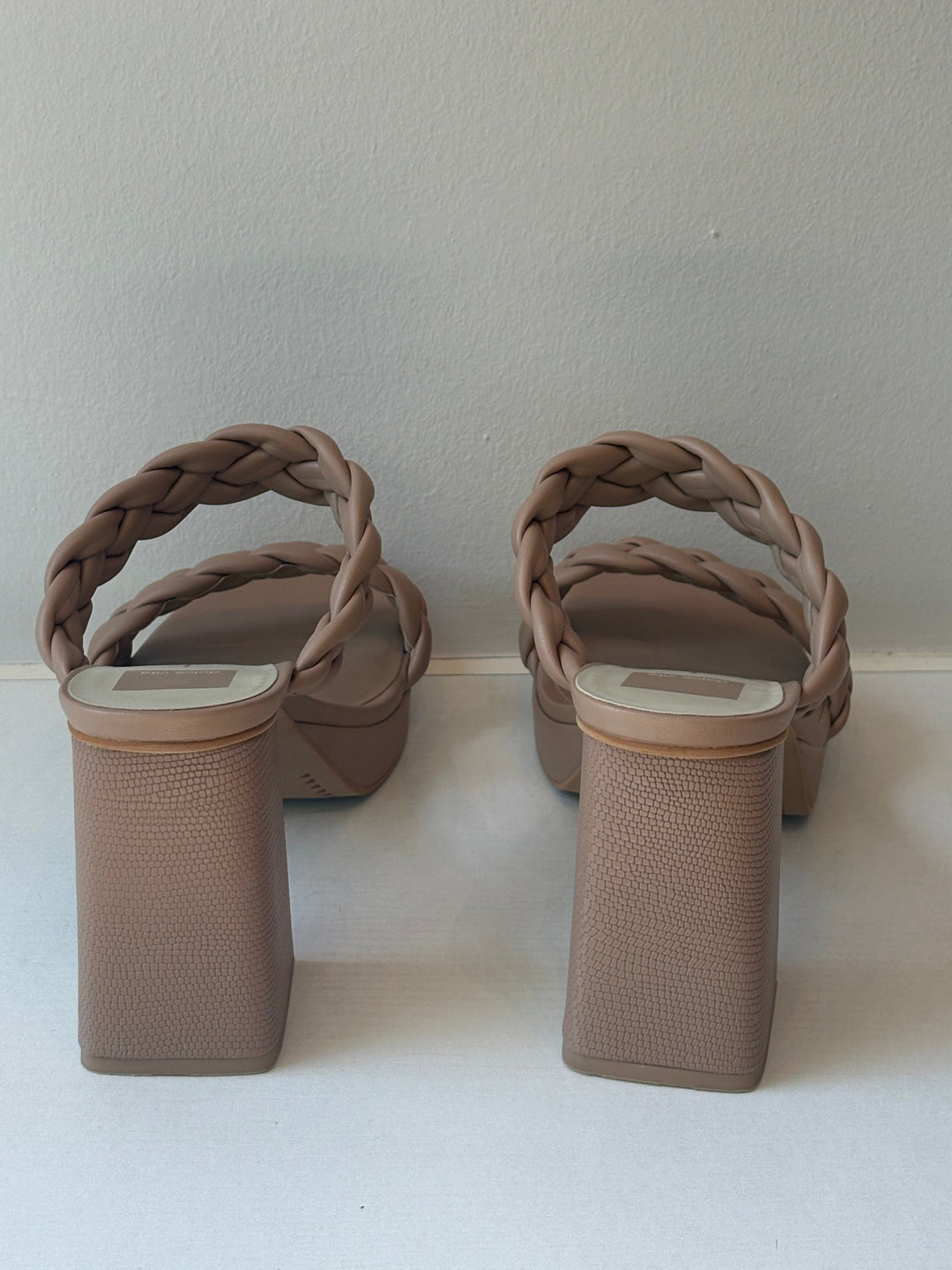 Dolce Vita Nude Braided Leather Platform Sandals