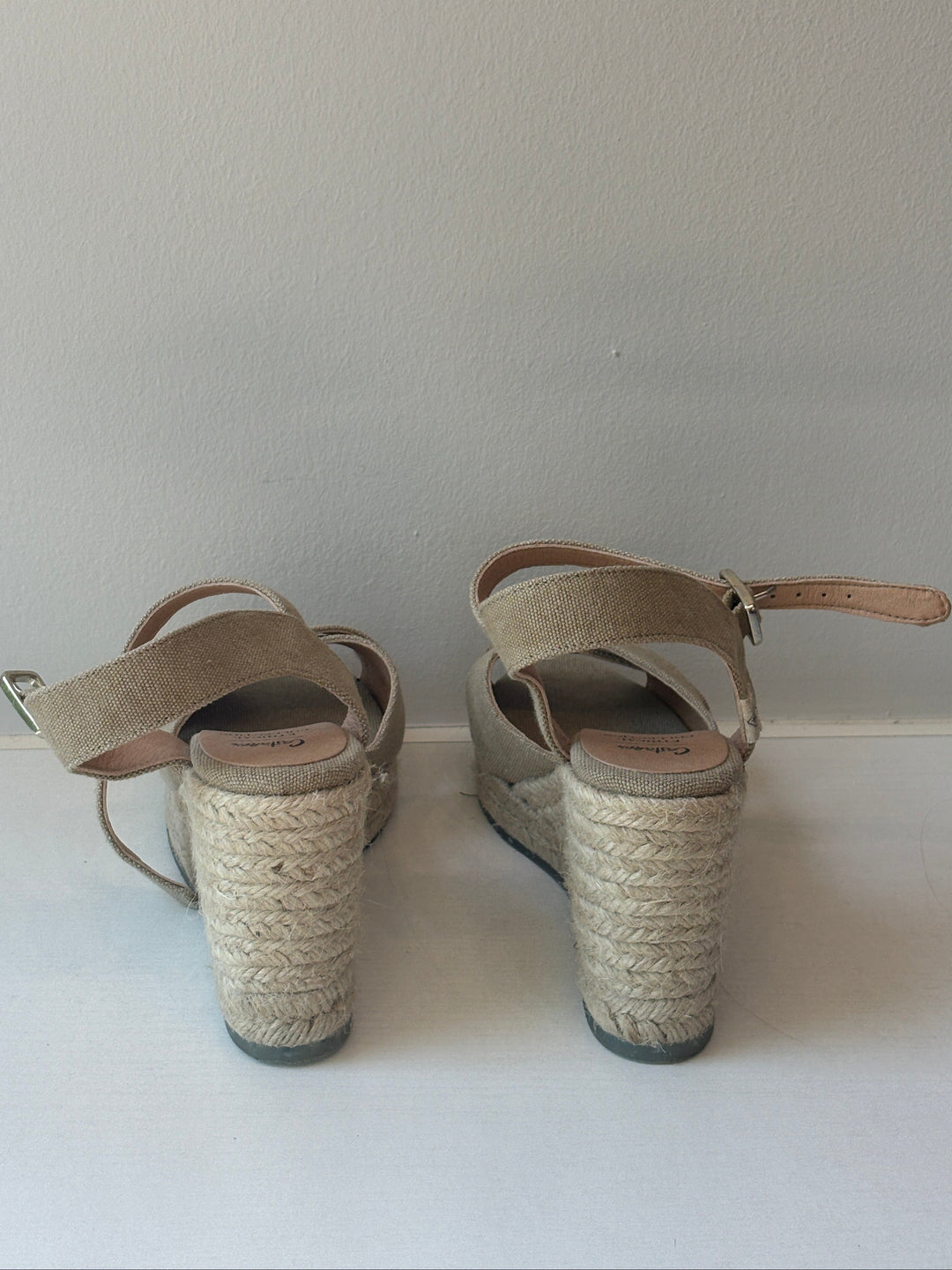 Castañer Burlap Linen Espadrille Wedge Sandals