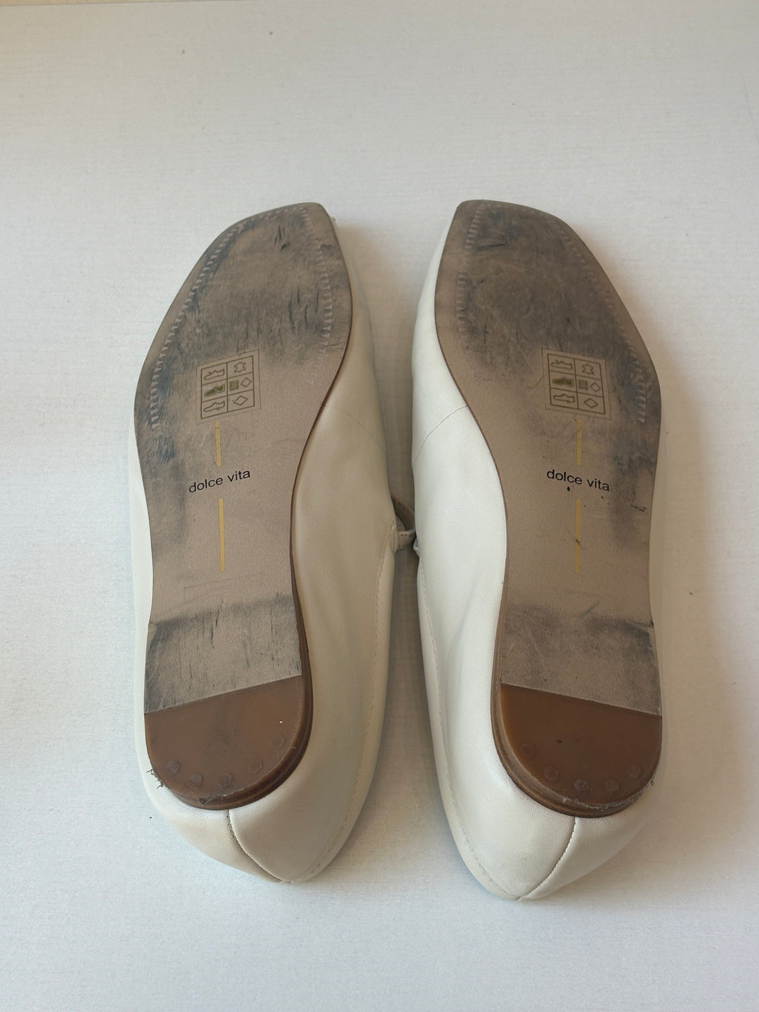 Dolce Vita Ivory Leather Mary Jane Flats