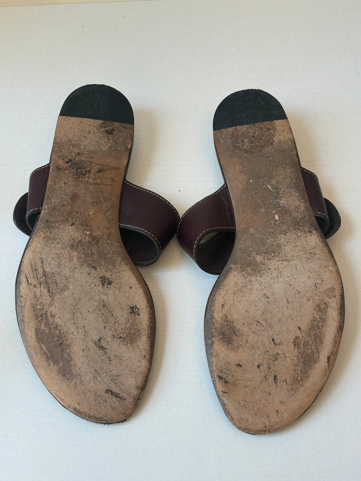 Gucci Brown Leather Horsebit Thong Sandals