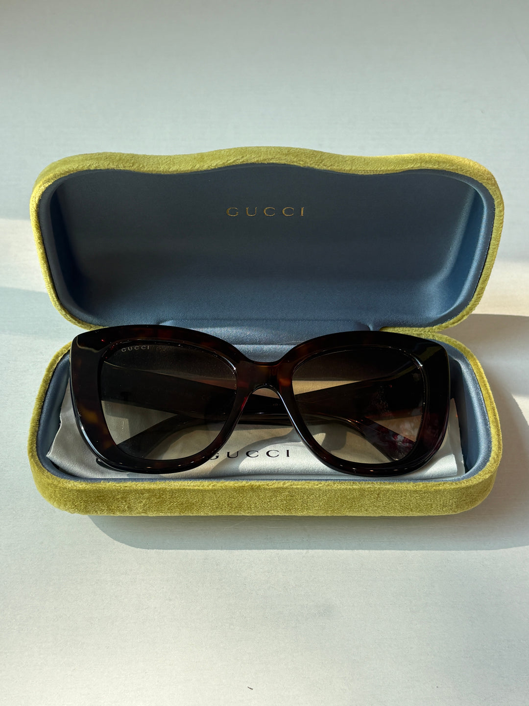 Gucci Tortoiseshell Acetate Oversized Sunglasses
