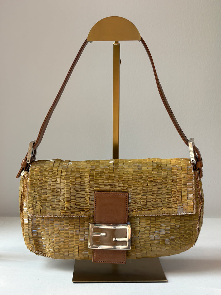 Fendi Vintage Sequined Baguette Shoulder Bag