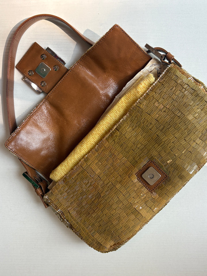 Fendi Vintage Sequined Baguette Shoulder Bag