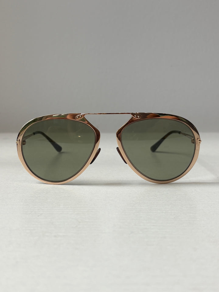 Tom Ford Dashel Gold-Tone Aviator Sunglasses with Case