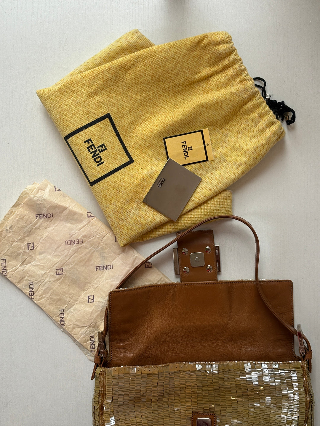 Fendi Vintage Sequined Baguette Shoulder Bag