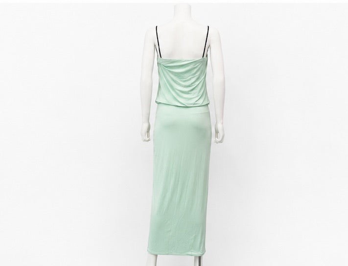 Ser.o.ya Mint Draped Cowl Neck Slip Dress