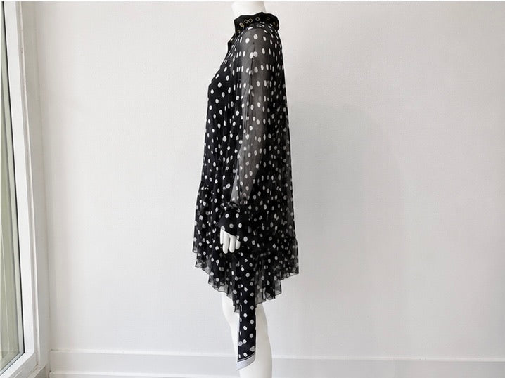 Zimmermann Midnight Dot Silk Chiffon Ruffled Dress