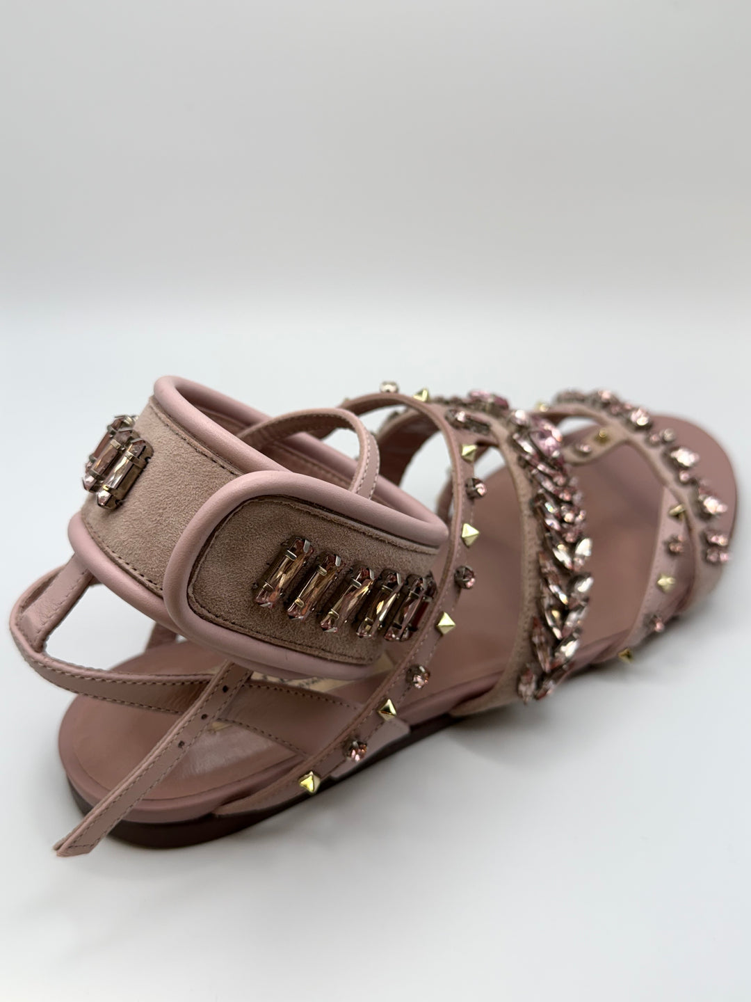 Valentino Crystal Embellished Leather Sandals
