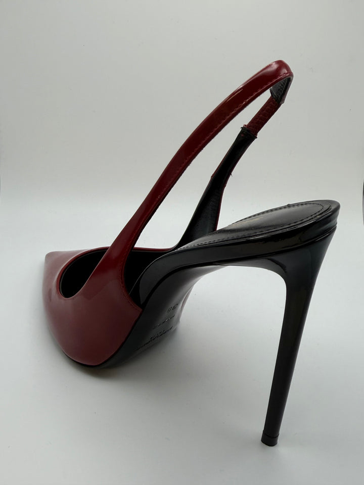 Saint Laurent Patent Leather Sling Back Pumps