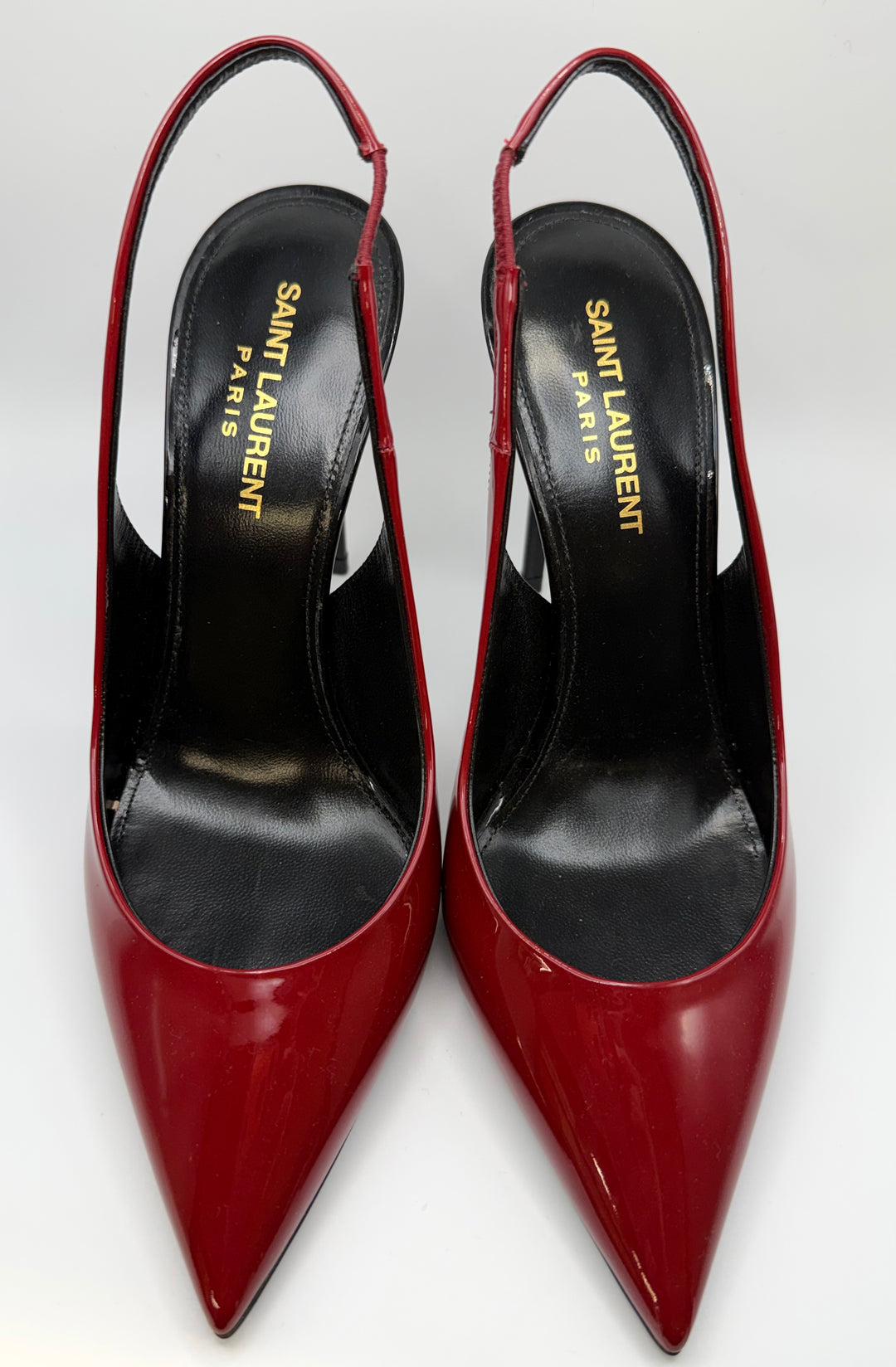 Saint Laurent Patent Leather Sling Back Pumps