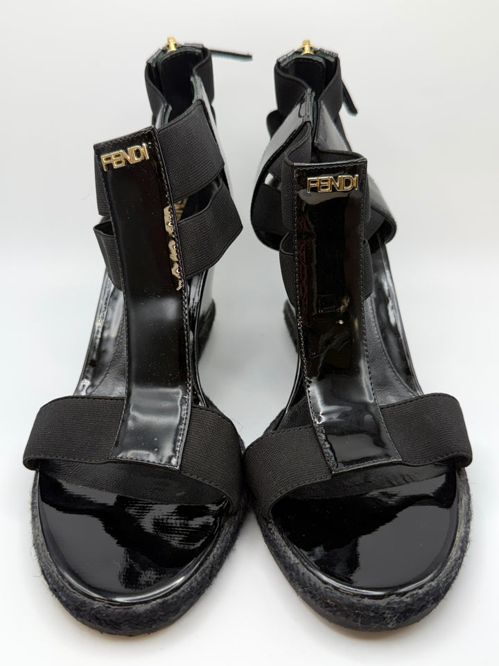 Fendi Patent Leather Wedge Heels