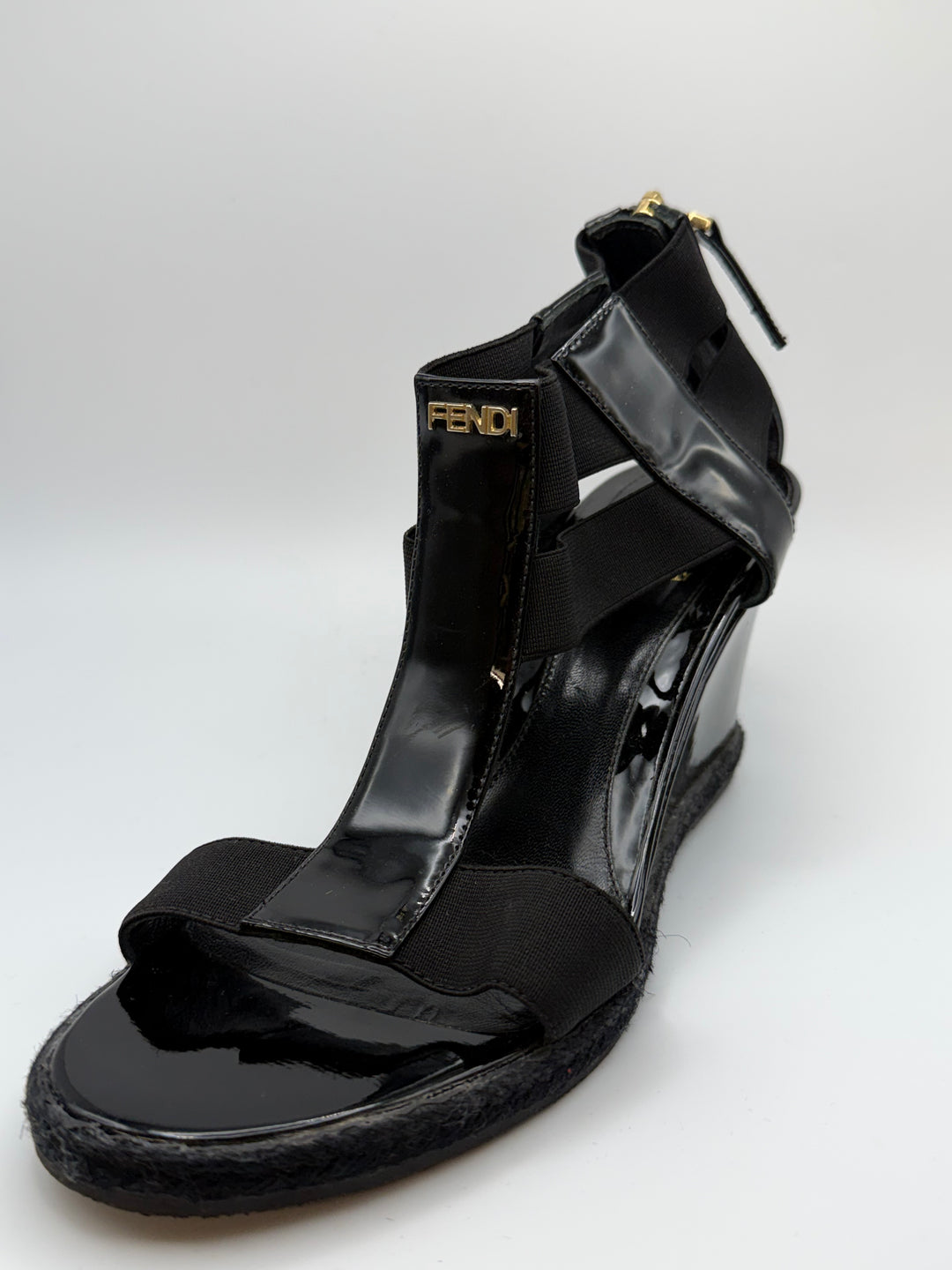 Fendi Patent Leather Wedge Heels