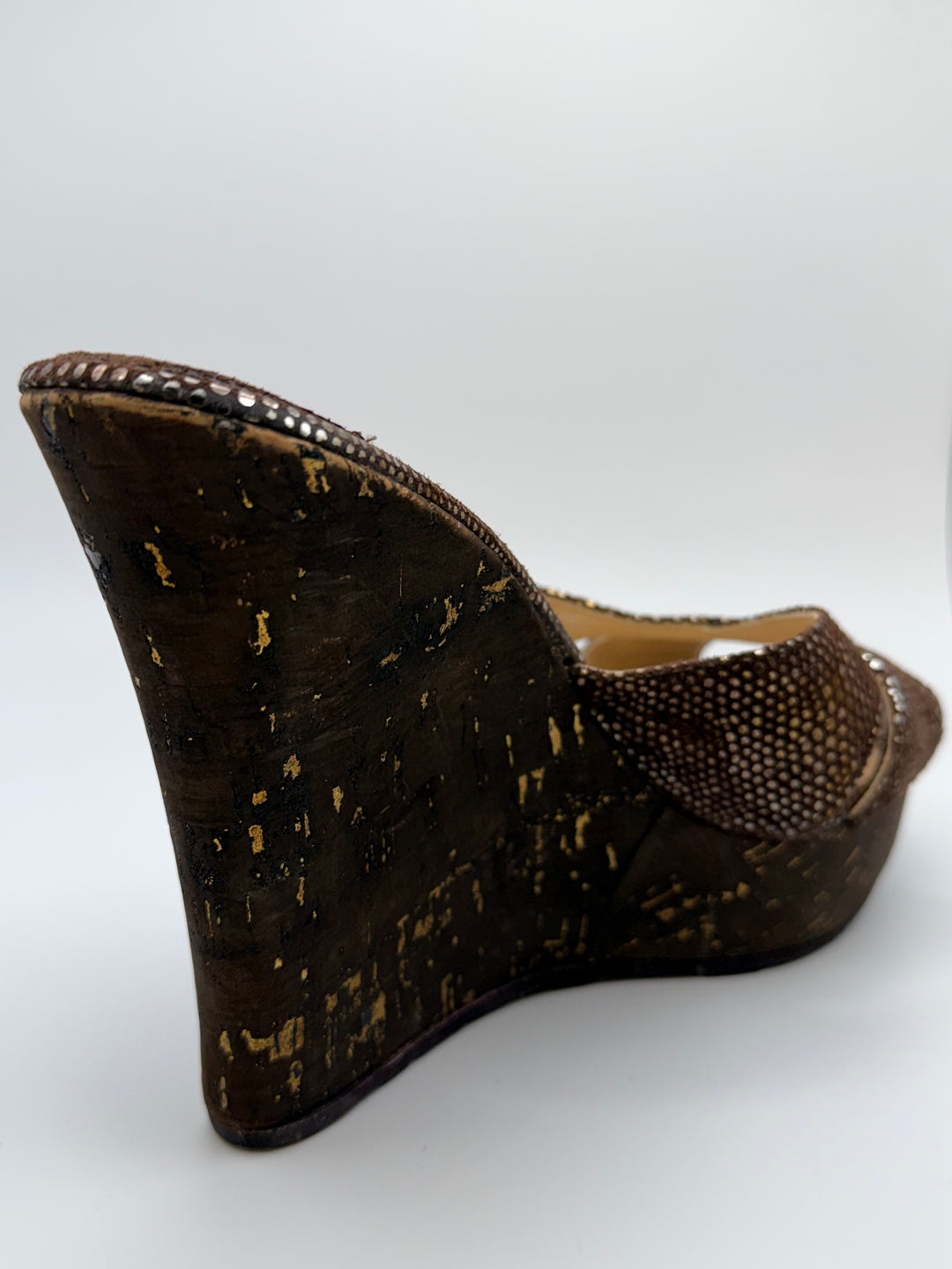 Jimmy Choo Metallic Leather Wedge Heels