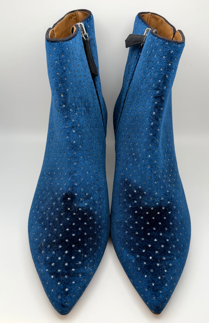 Aquazzura Crystal Embellished Velvet Ankle Boots