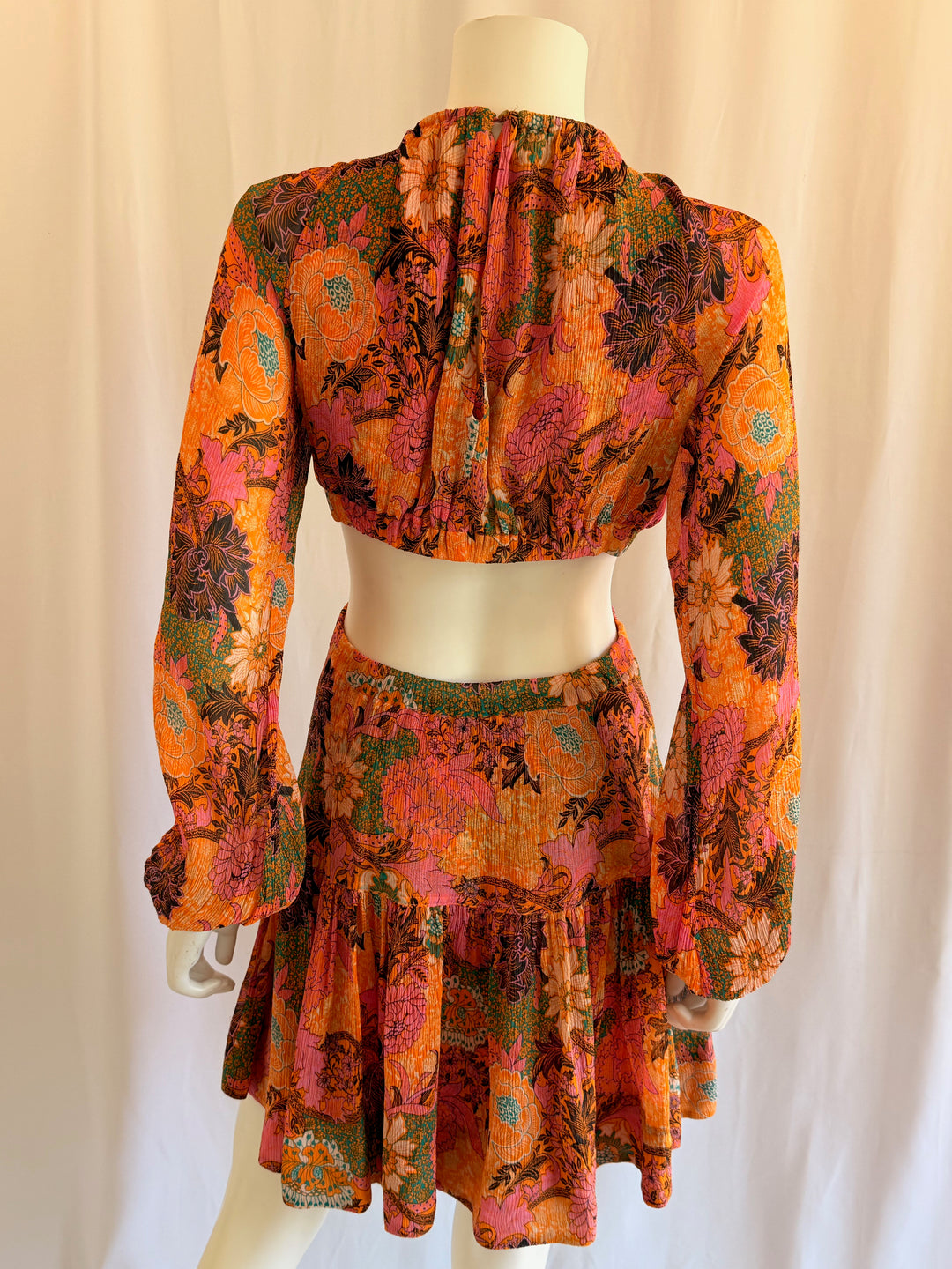 A.L.C Izzy Silk Cut-Out Mini Dress Floral