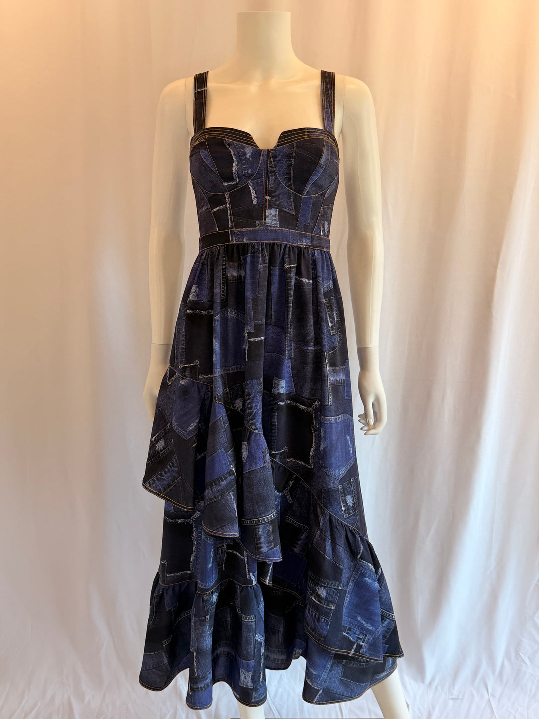 Cinq A Sept Denim Patchwork Dress