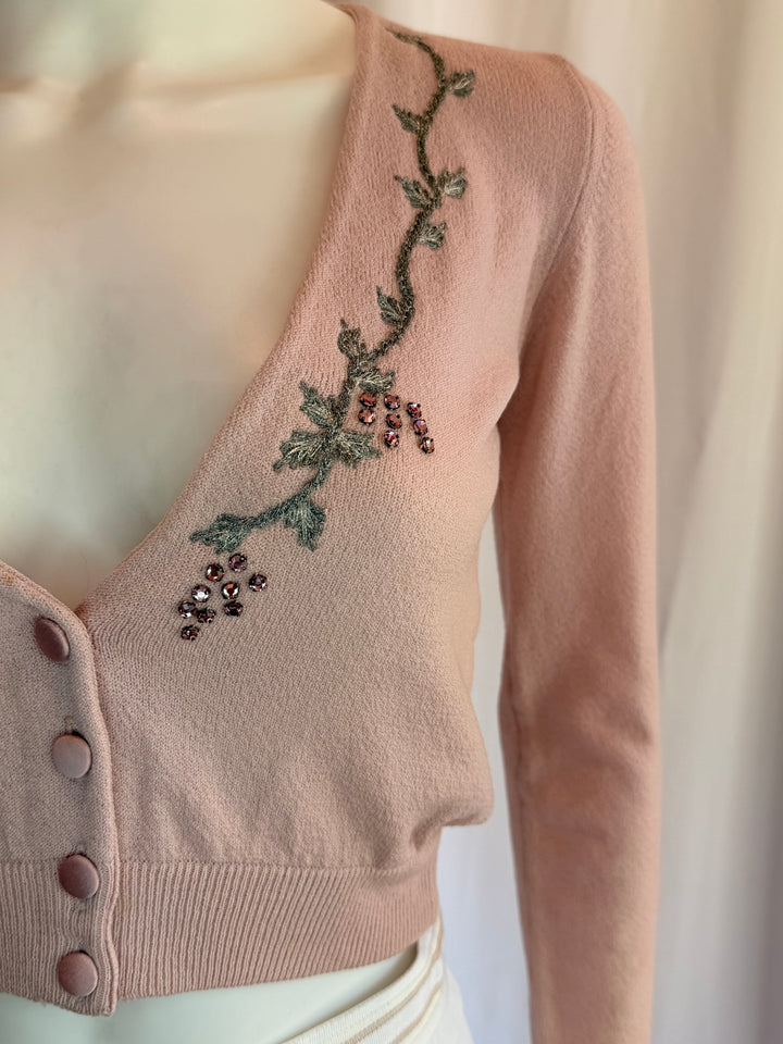 Blumarine Embellished Cropped Knit