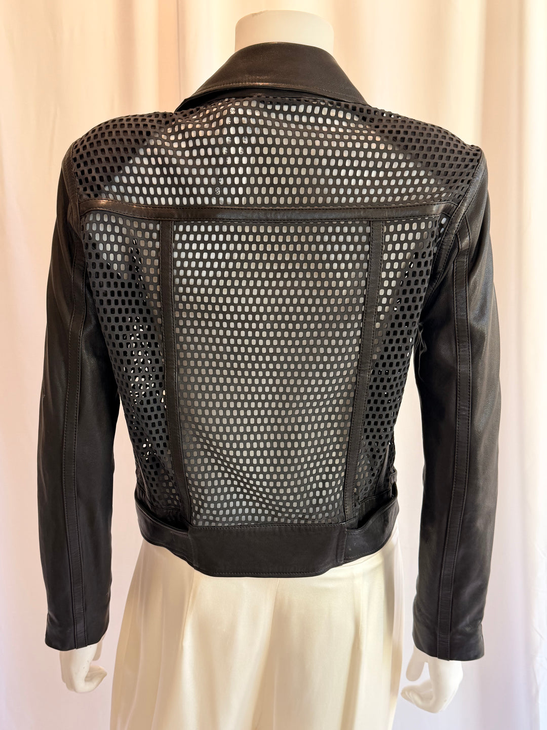 All Saints Leather Mesh Biker Jacket