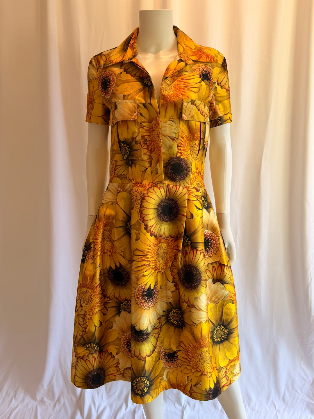 Naeem Khan Sunflower Shirt Dress