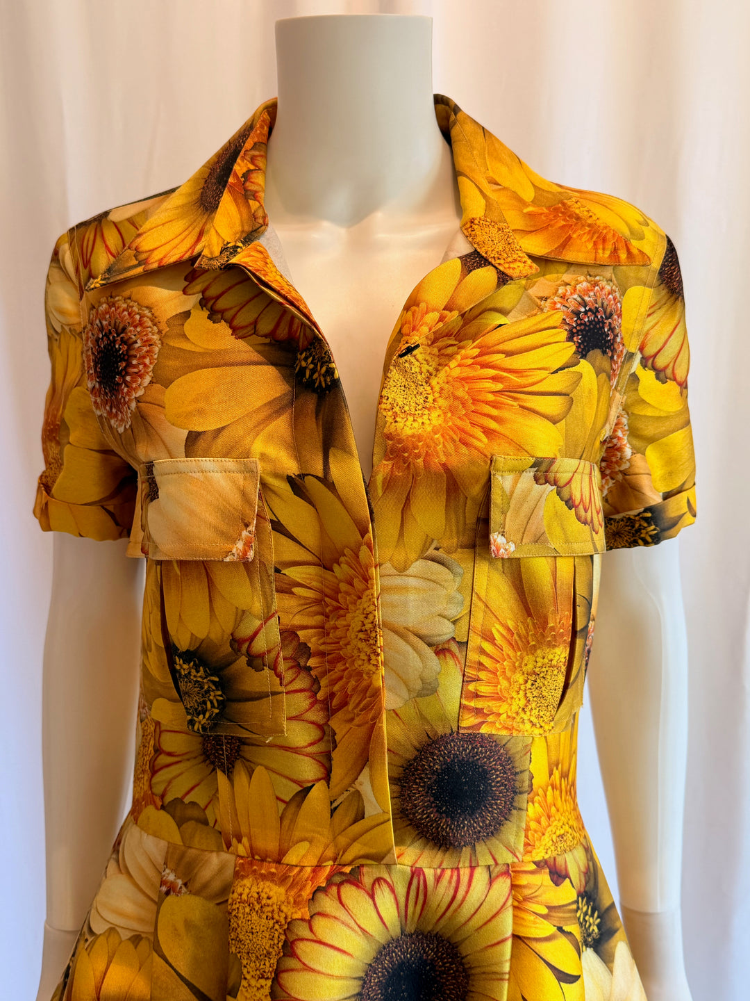 Naeem Khan Sunflower Shirt Dress