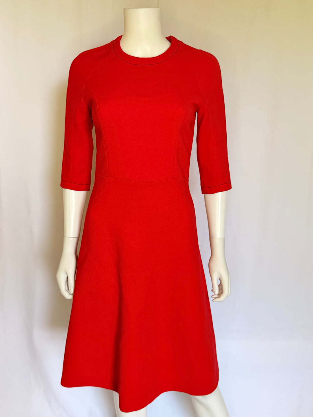 Marni Red A-Line Midi Dress