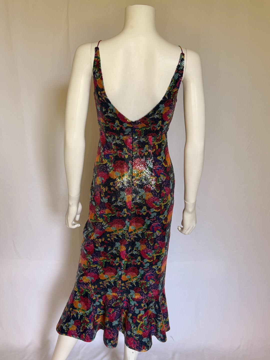 Saloni Floral Sequin Midi Dress