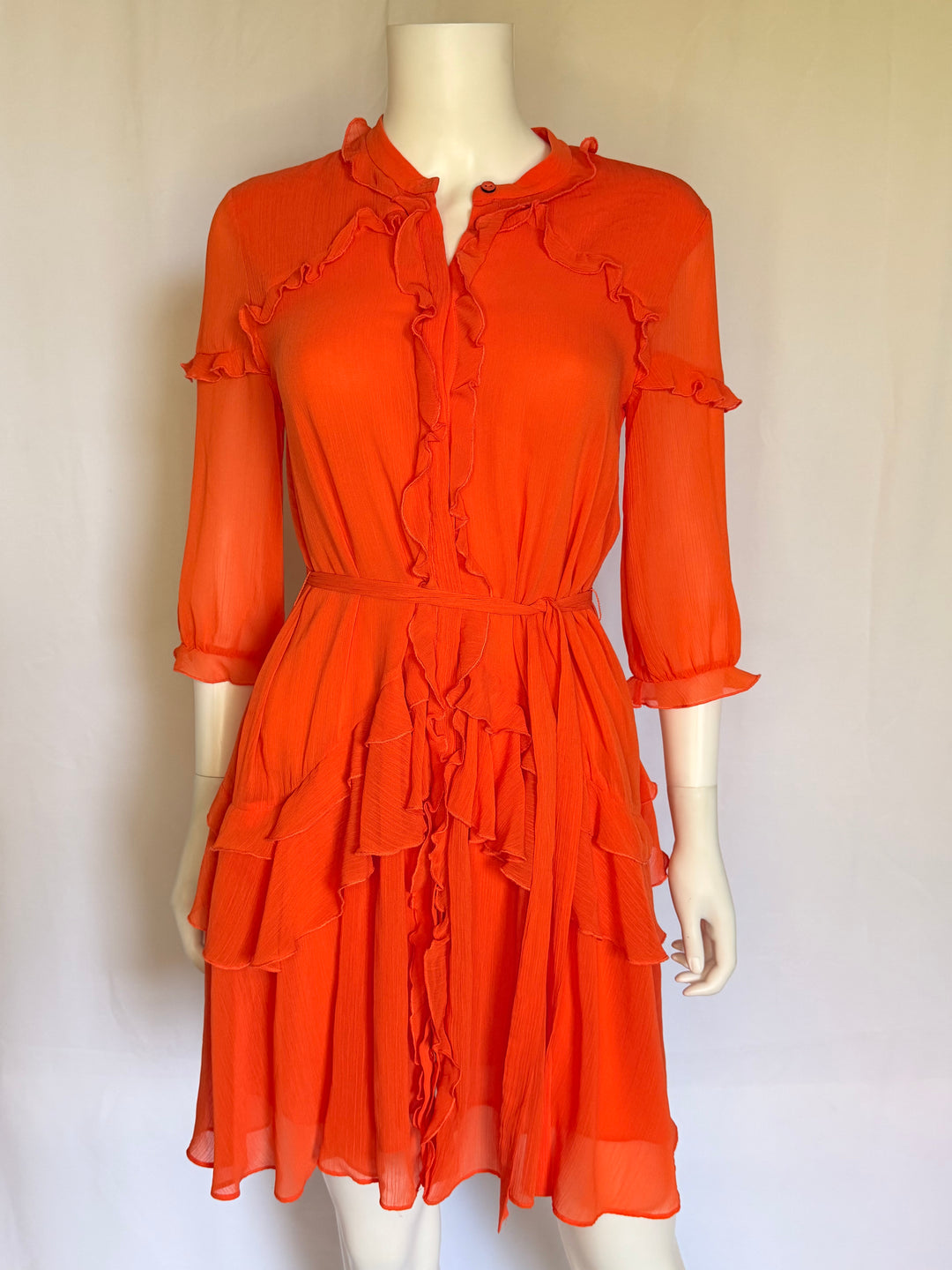 Saloni Ruffled Silk Mini Dress