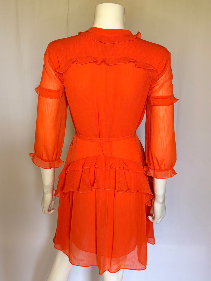 Saloni Ruffled Silk Mini Dress