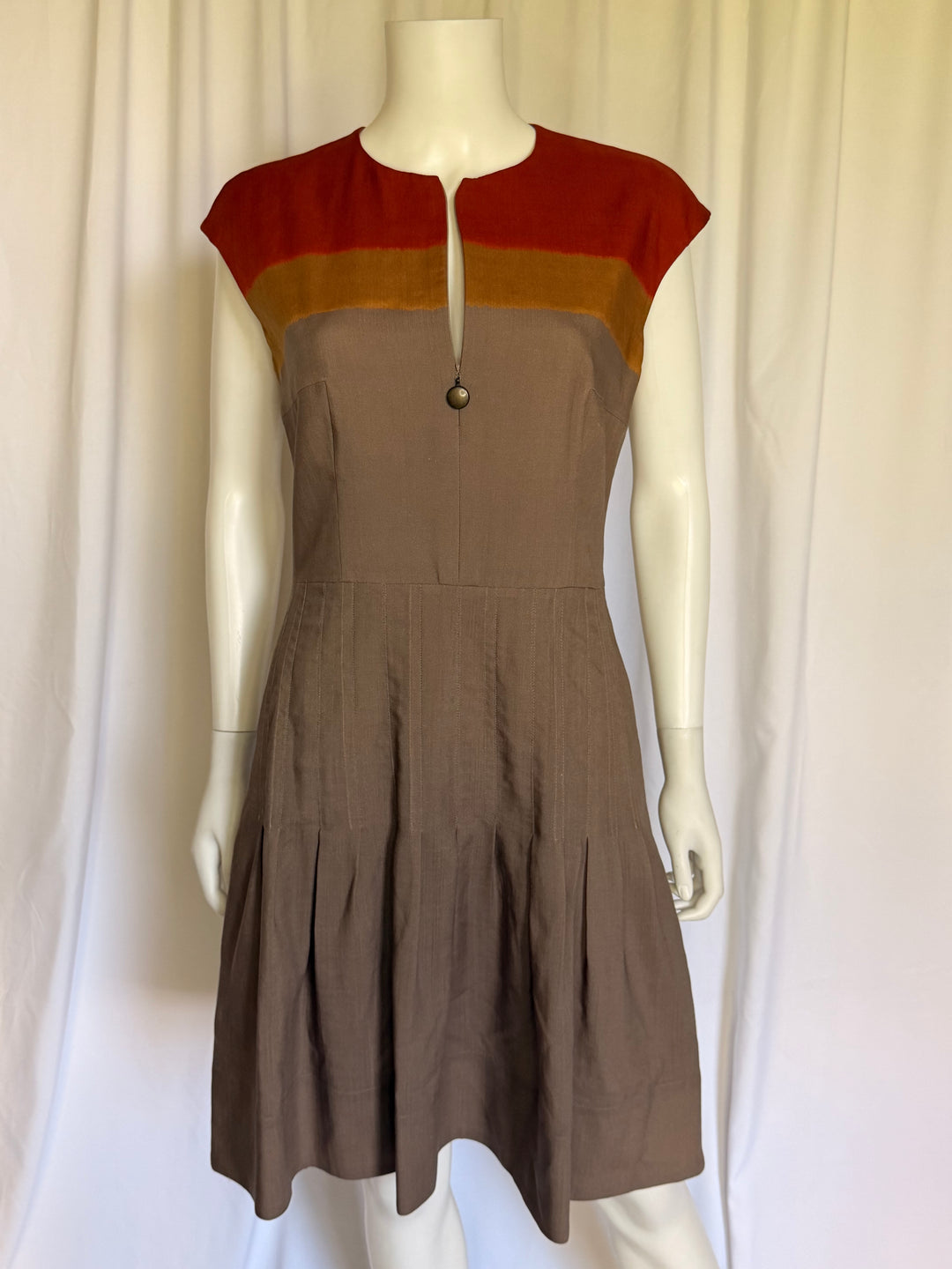 Akris Punto Colorblock Pleated Dress