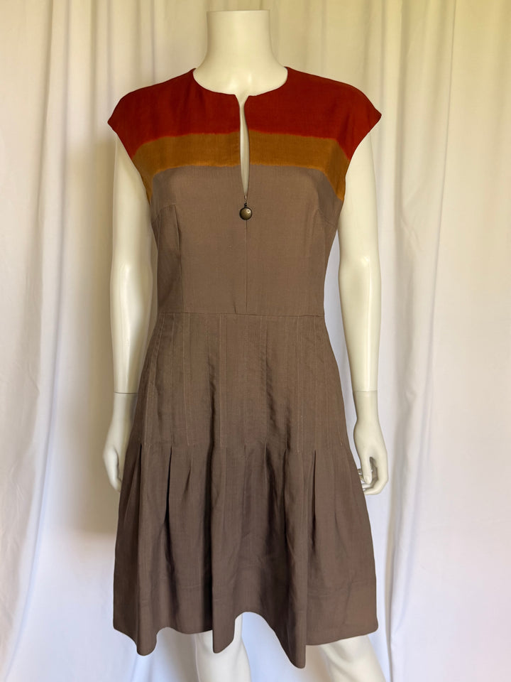 Akris Punto Colorblock Pleated Dress