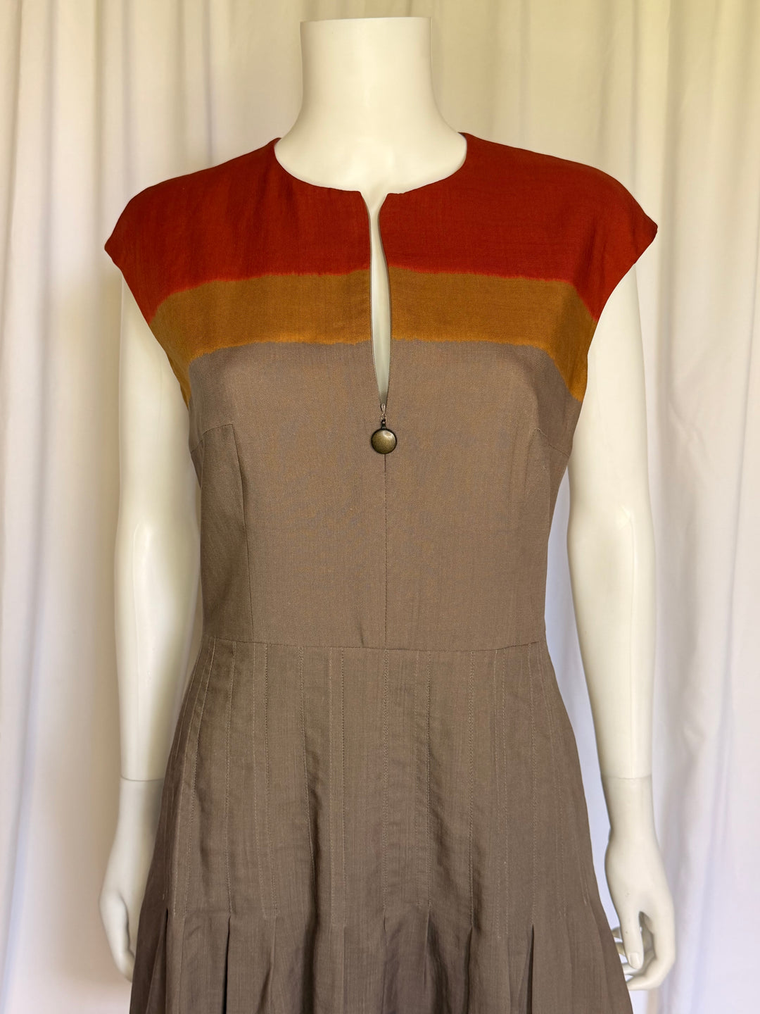 Akris Punto Colorblock Pleated Dress