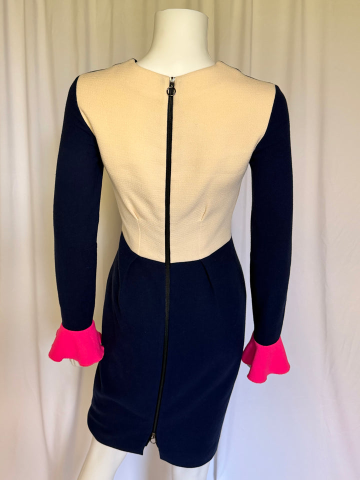 Roksanda Ilincic Colorblock Wool-Crepe Sheath Dress