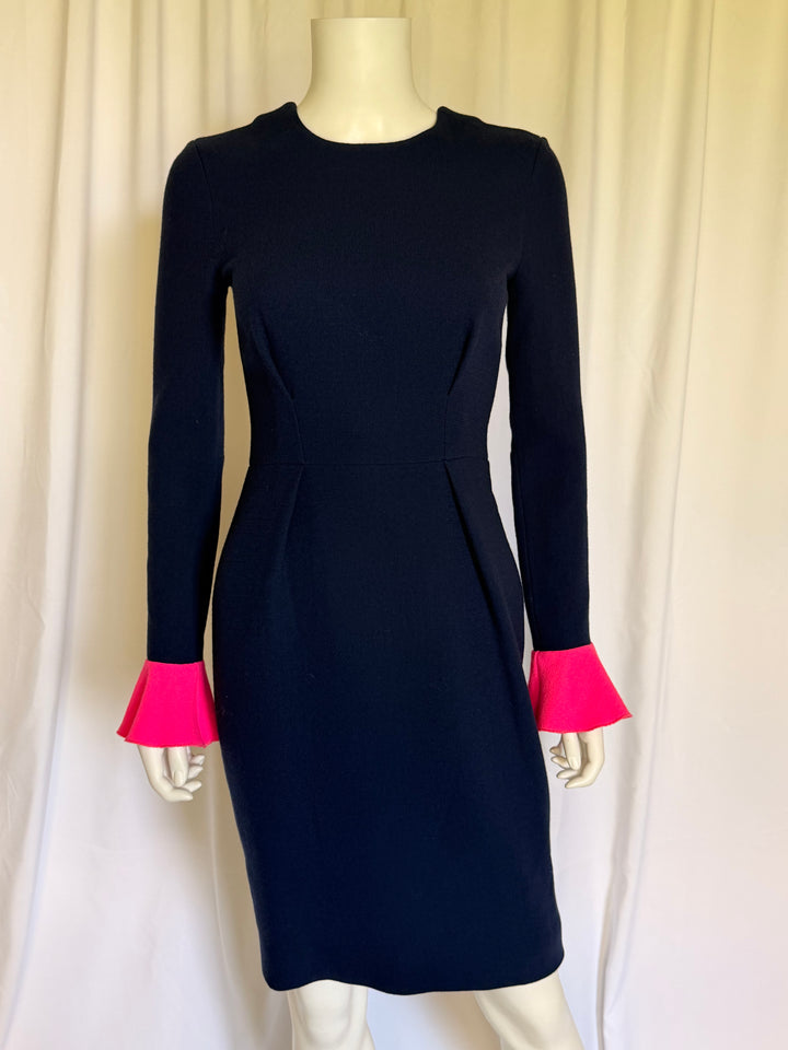 Roksanda Ilincic Colorblock Wool-Crepe Sheath Dress
