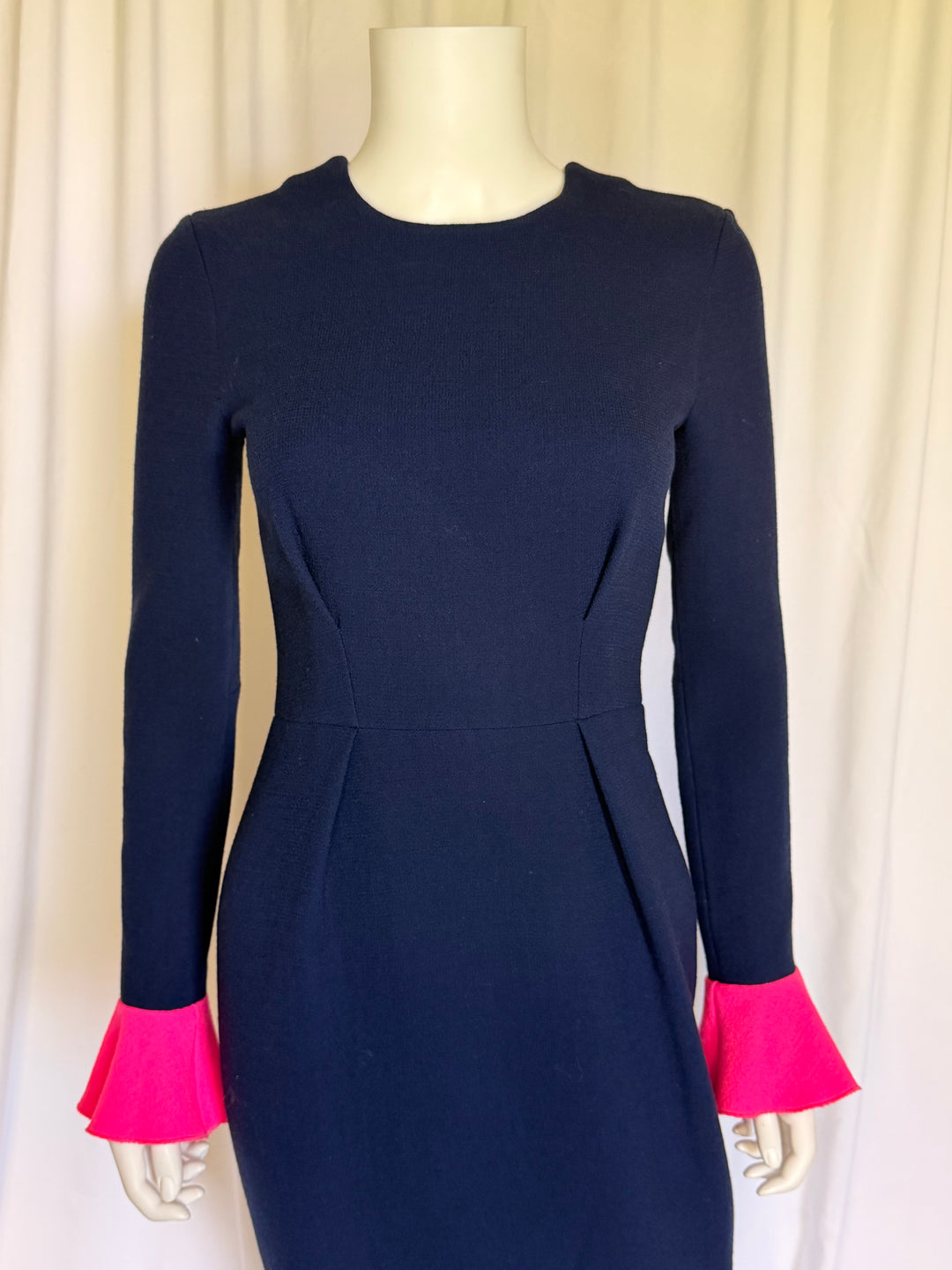 Roksanda Ilincic Colorblock Wool-Crepe Sheath Dress