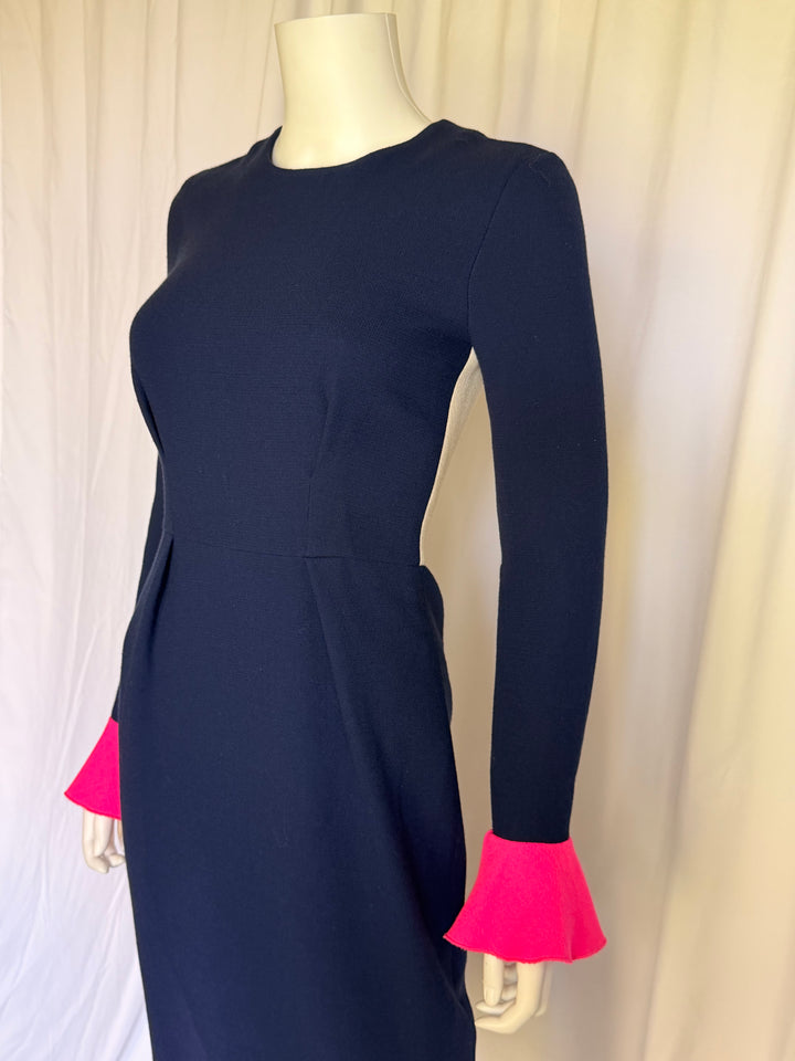 Roksanda Ilincic Colorblock Wool-Crepe Sheath Dress