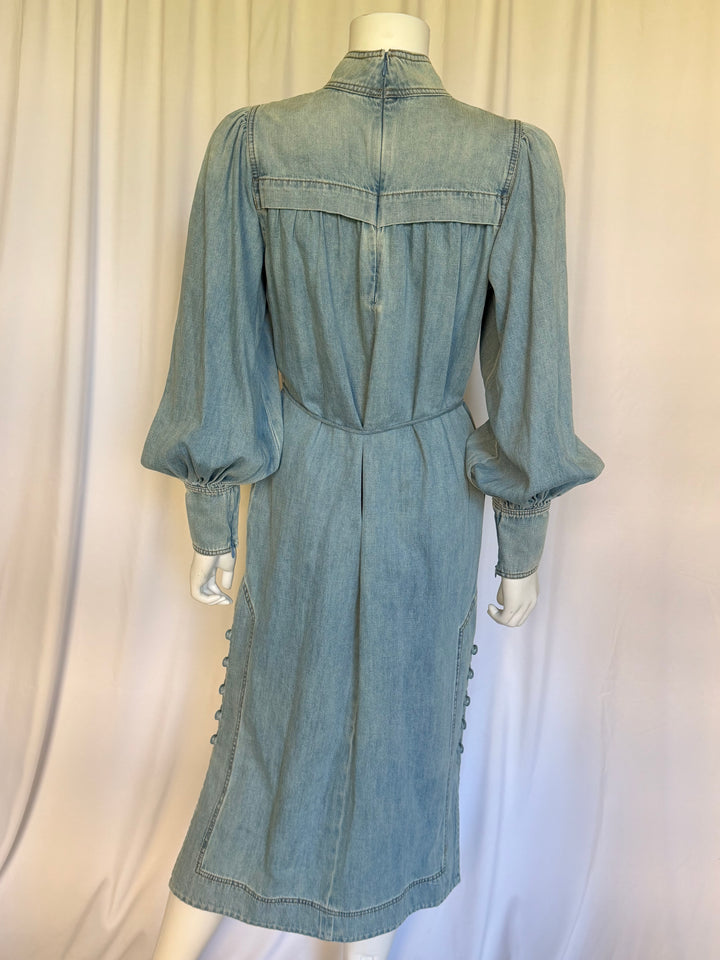 Zimmermann Chambray High-Neck Midi Dress