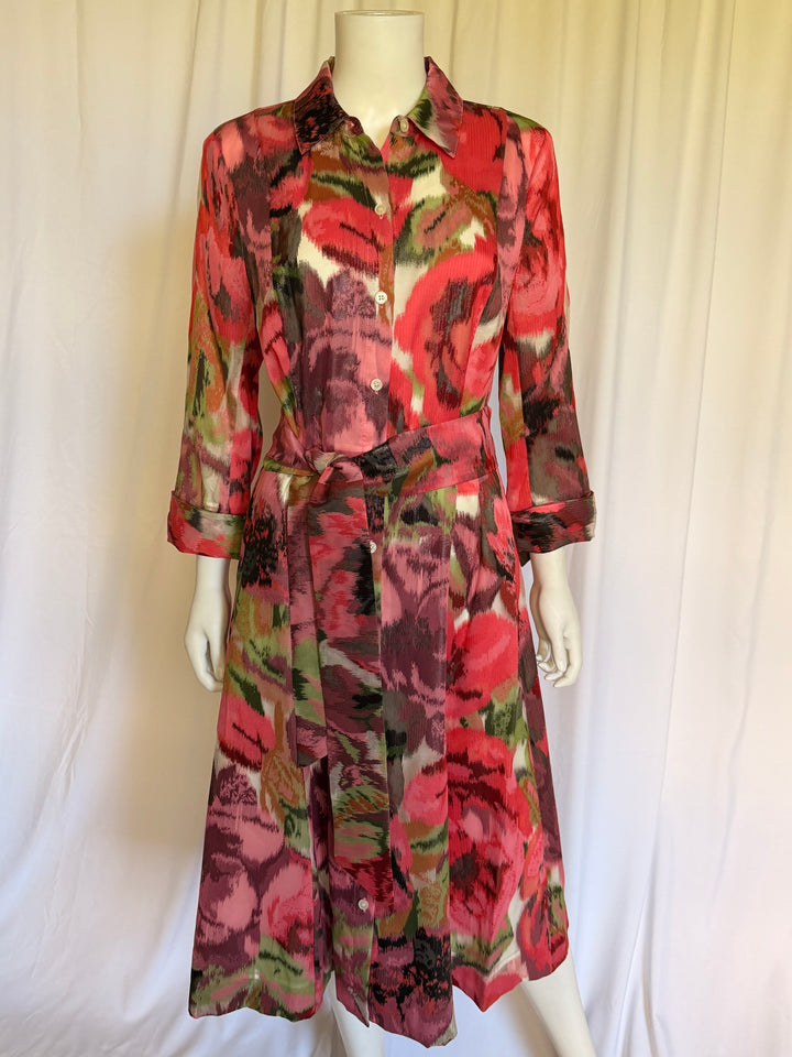 Carlisle Collection Abstract Floral Shirt Dress