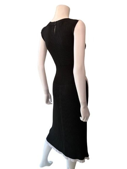 Escada Sport Black &amp; White Ribbed Knit Midi Dress