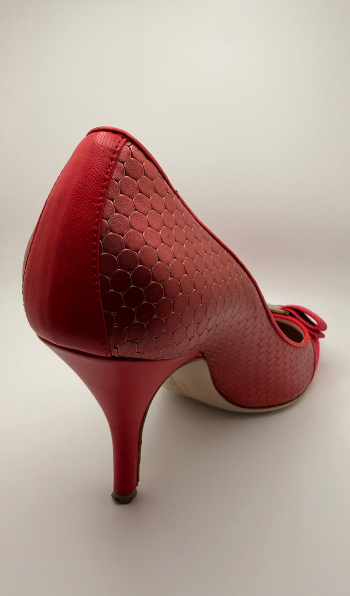 Salvatore Ferraagamo Vara Python-Embossed Bow Pumps