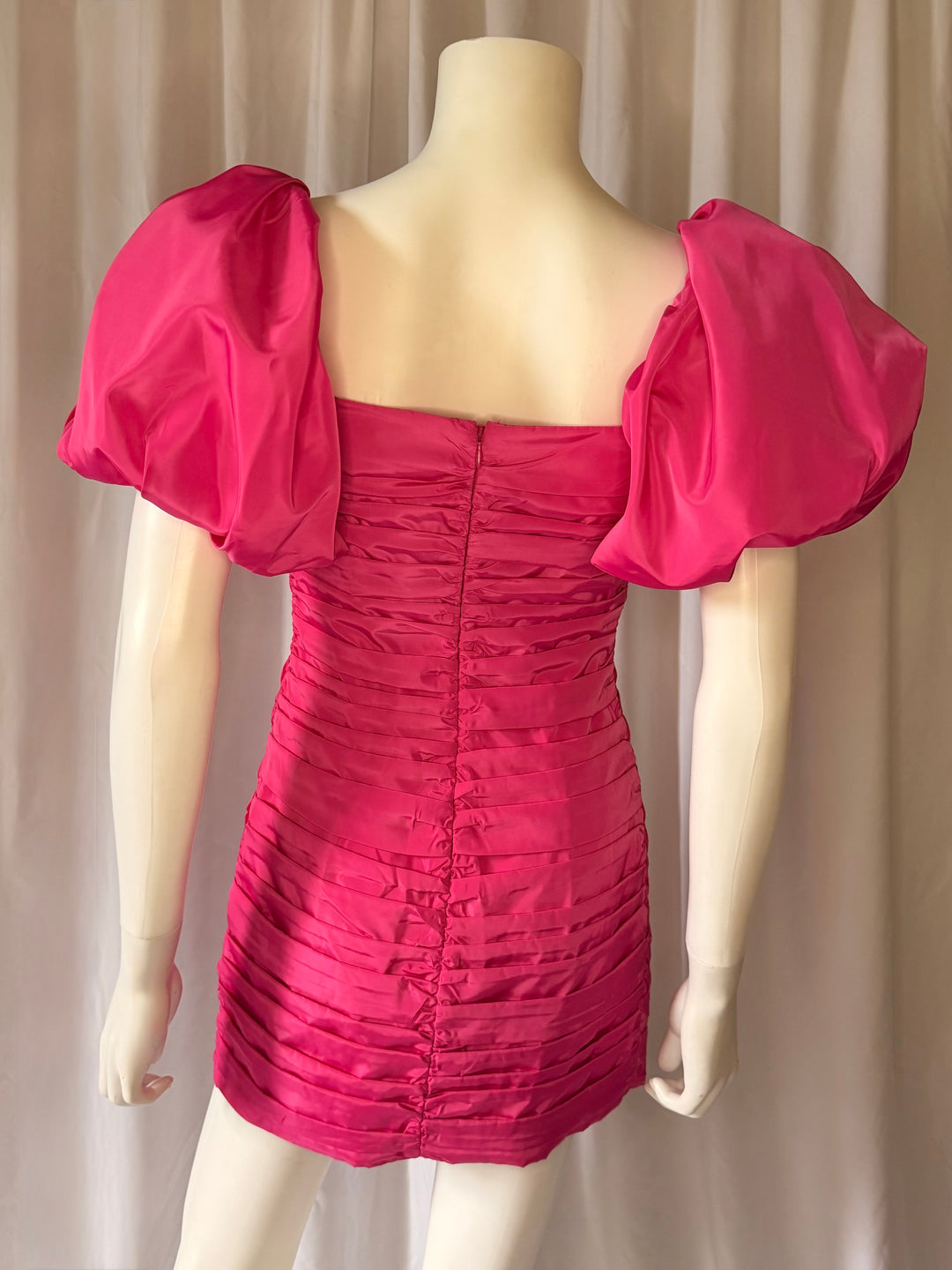 Rhode Fuchsia Puff Sleeve Mini Dress