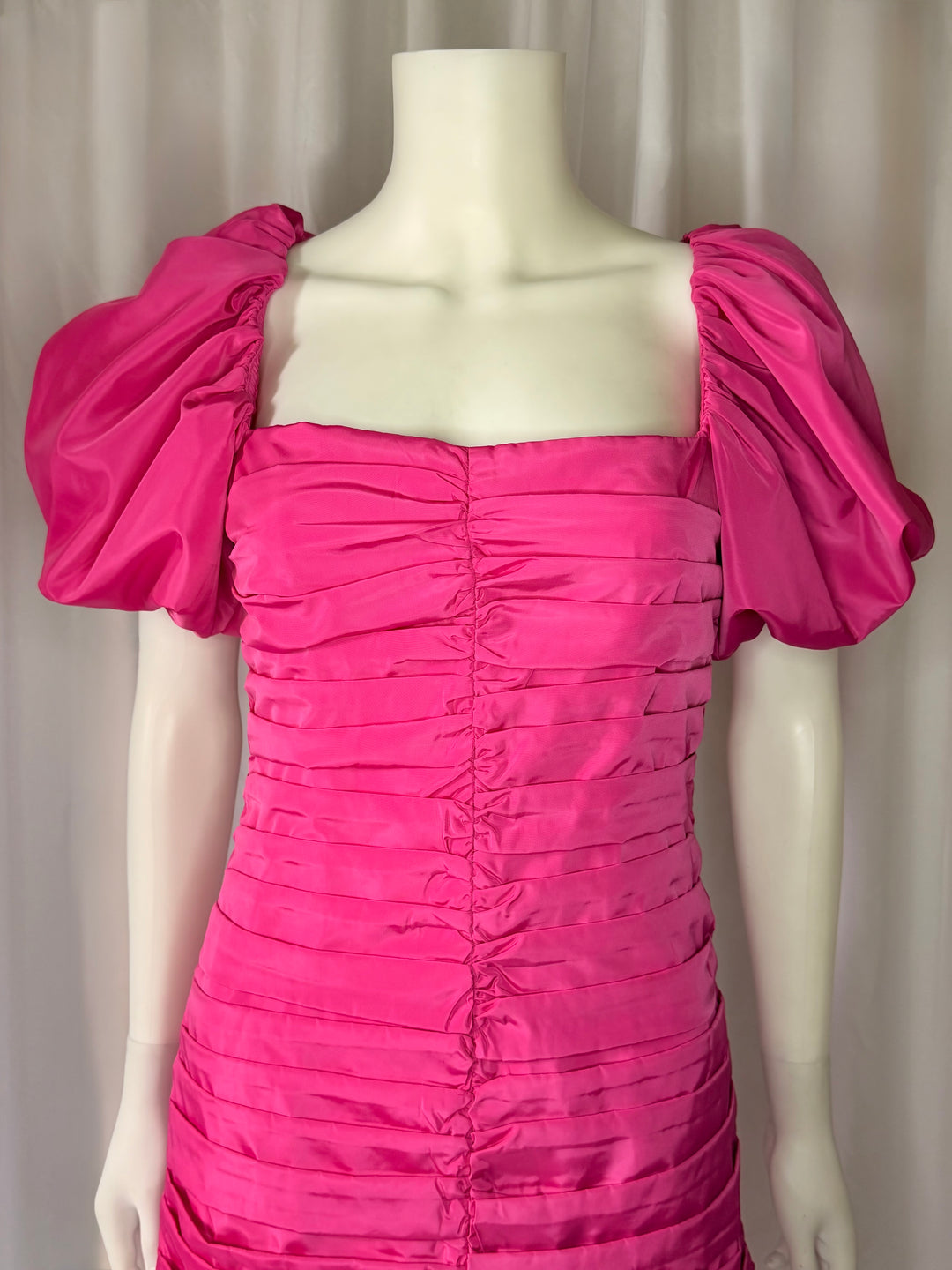 Rhode Fuchsia Puff Sleeve Mini Dress