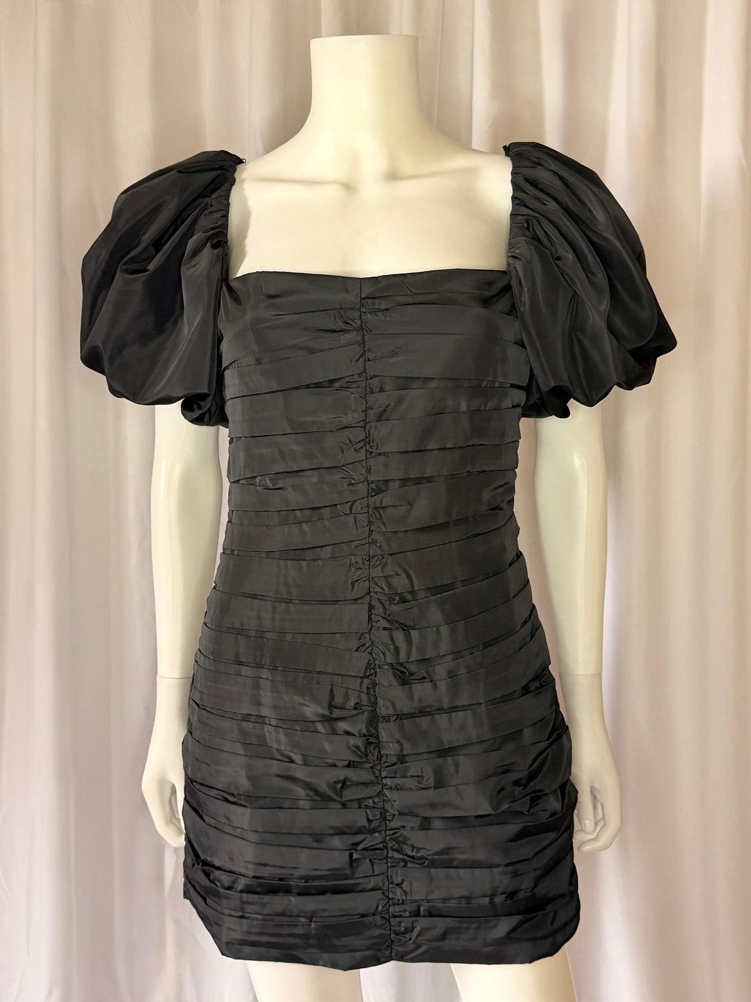 Rhode Black Puff Sleeve Mini Dress