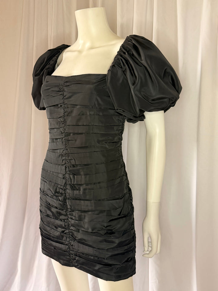 Rhode Black Puff Sleeve Mini Dress