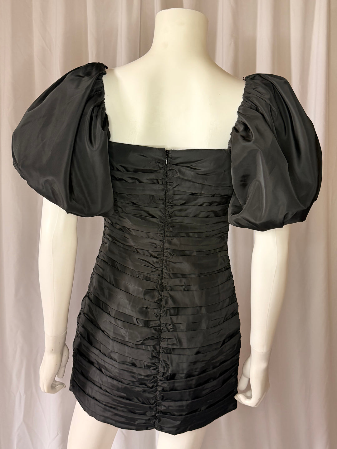 Rhode Black Puff Sleeve Mini Dress