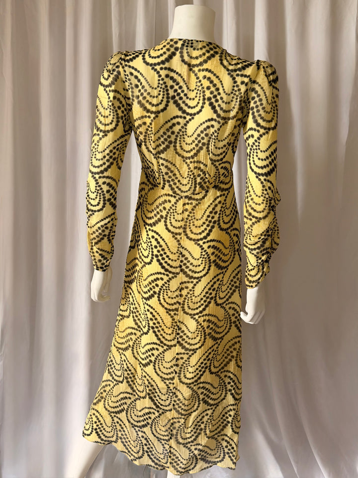 Sandro Printed Ruched Mini Dress