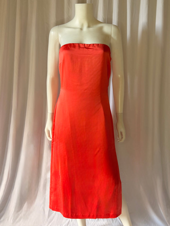 Ramy Brook Strapless Satin Midi Dress