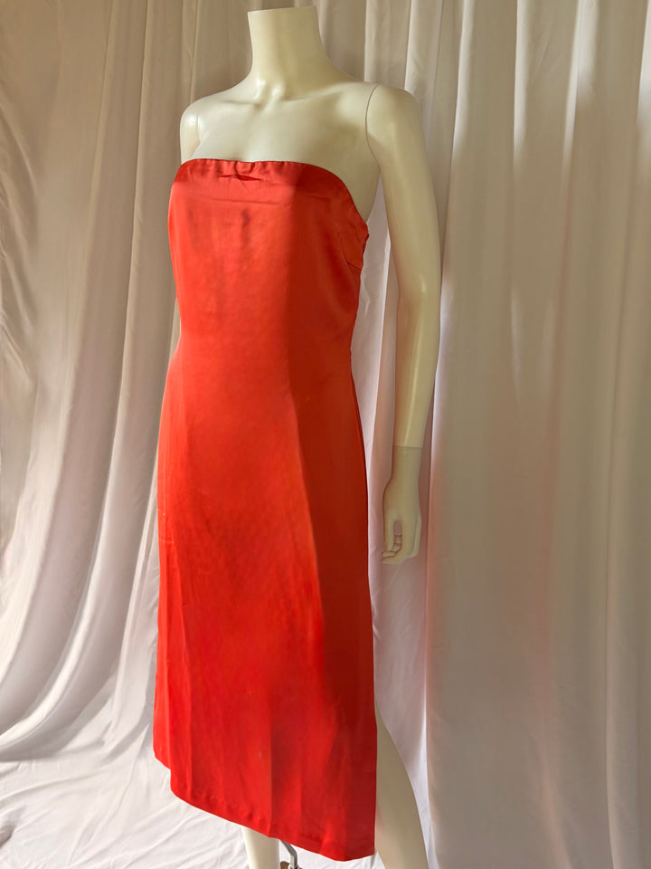 Ramy Brook Strapless Satin Midi Dress